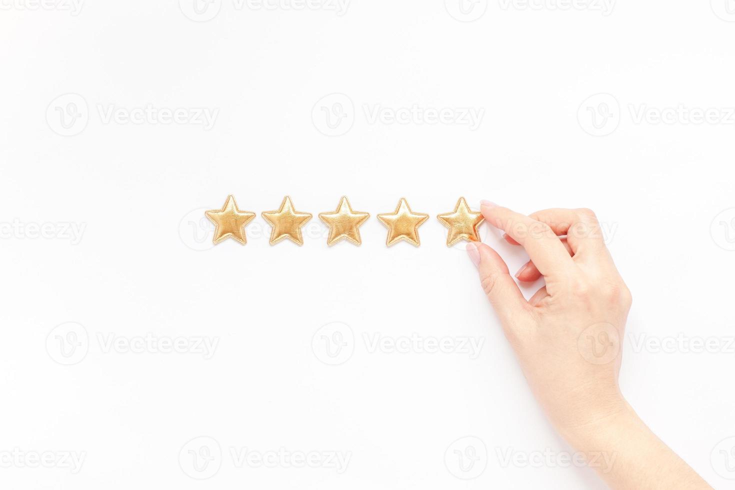 conceito de feedback de experiência do cliente cinco estrelas foto