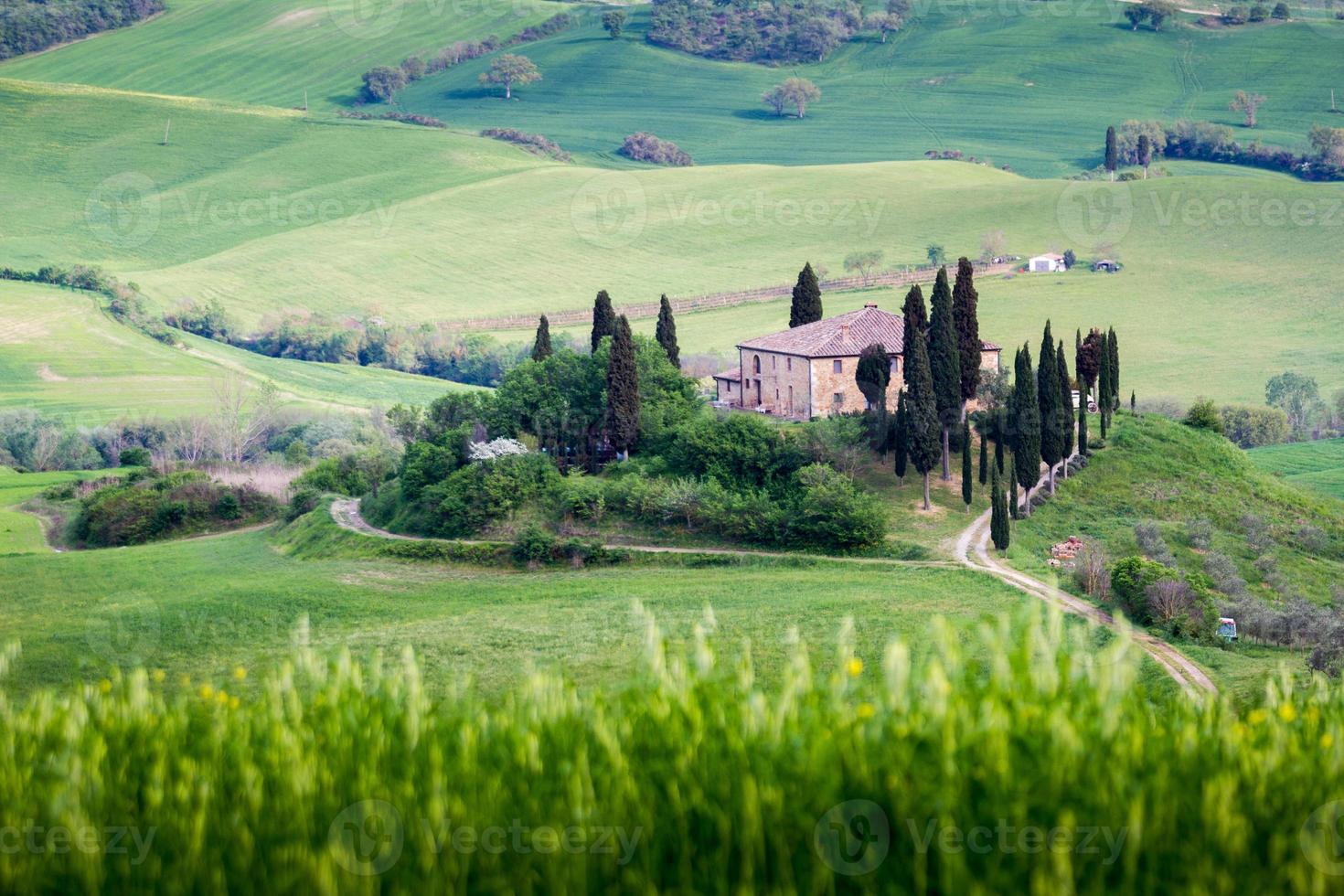 toscana, casa de campo isolada, paisagem italiana foto