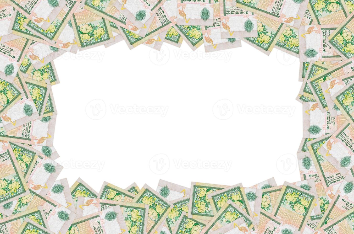 10 rúpias do sri lankan nota de dinheiro padrão de notas coloridas foto