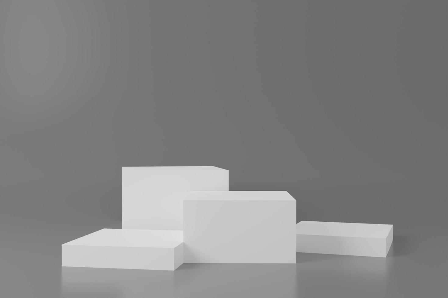 pedestal branco em fundo cinza foto