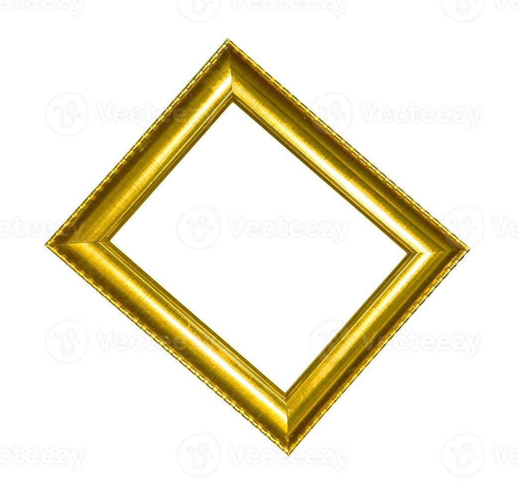 moldura dourada isolada no fundo branco foto