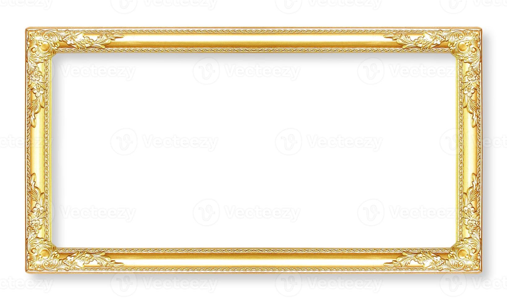 molduras de ouro. isolado em fundo branco foto