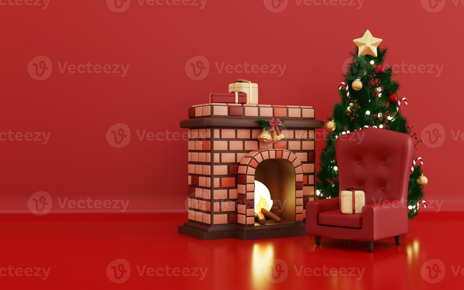 ilustração 3D de feliz natal foto