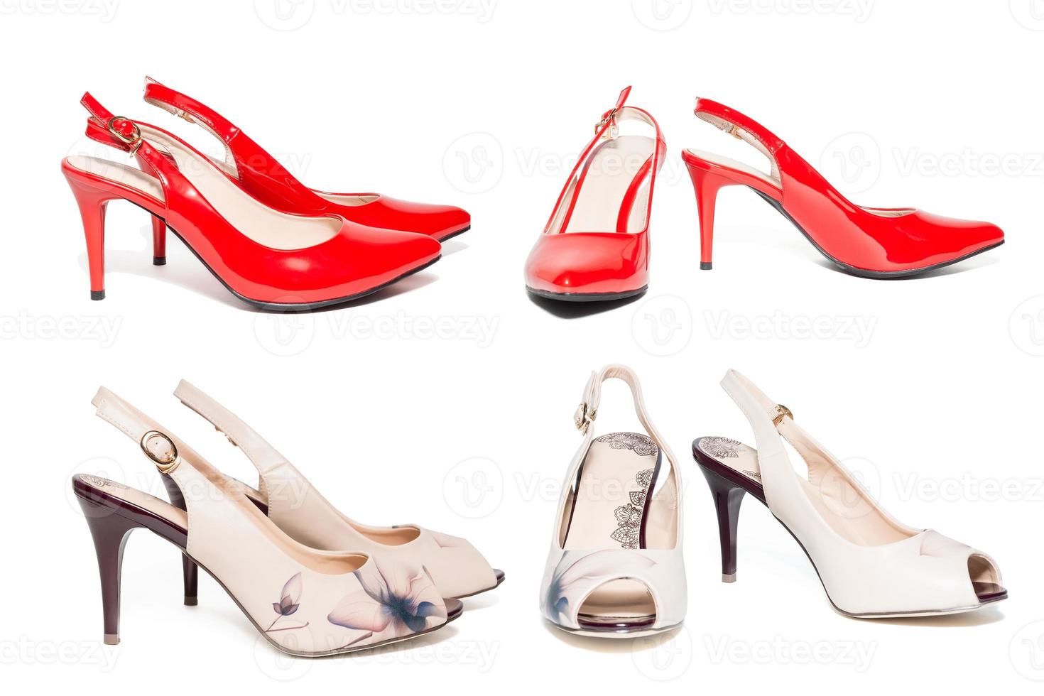 sapatos femininos em fundo branco foto