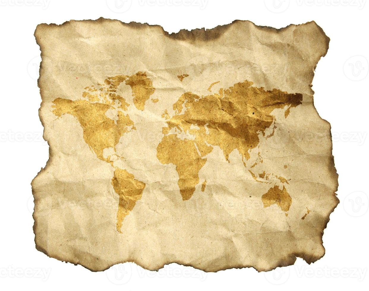 mapa antigo, isolado em um fundo branco foto