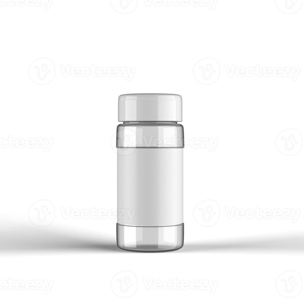 renderização em 3d de frasco de plástico de especiarias vermelhas foto