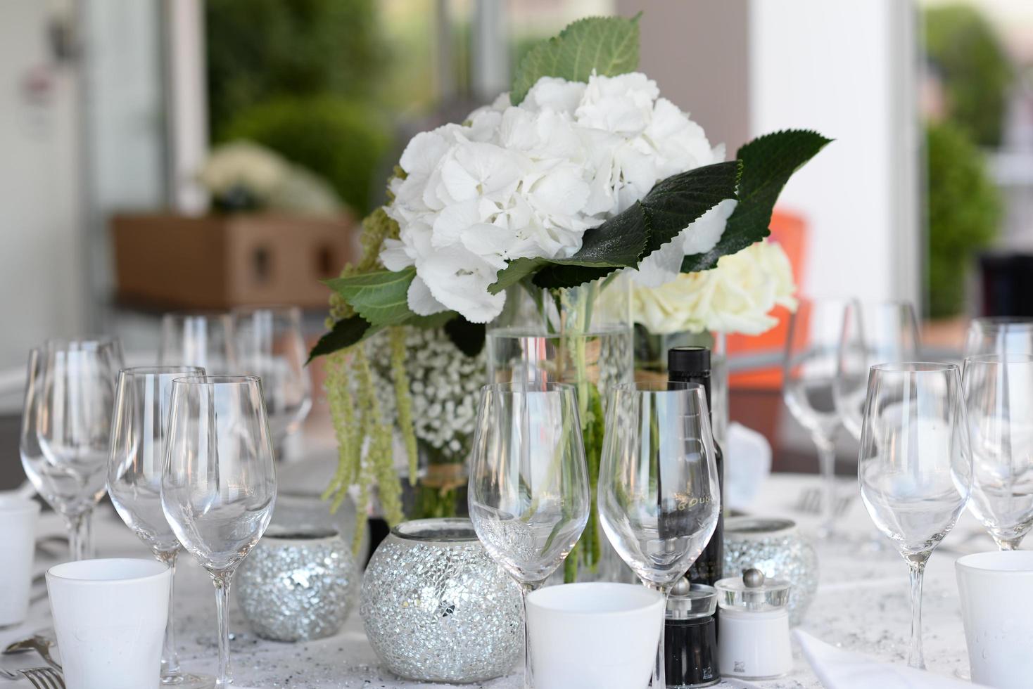 decoração de mesa de casamento foto