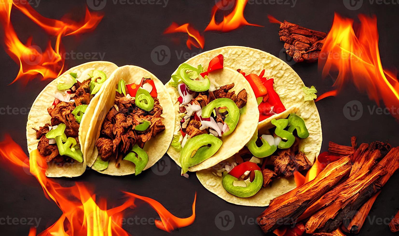 comida mexicana deliciosas tacos. foto