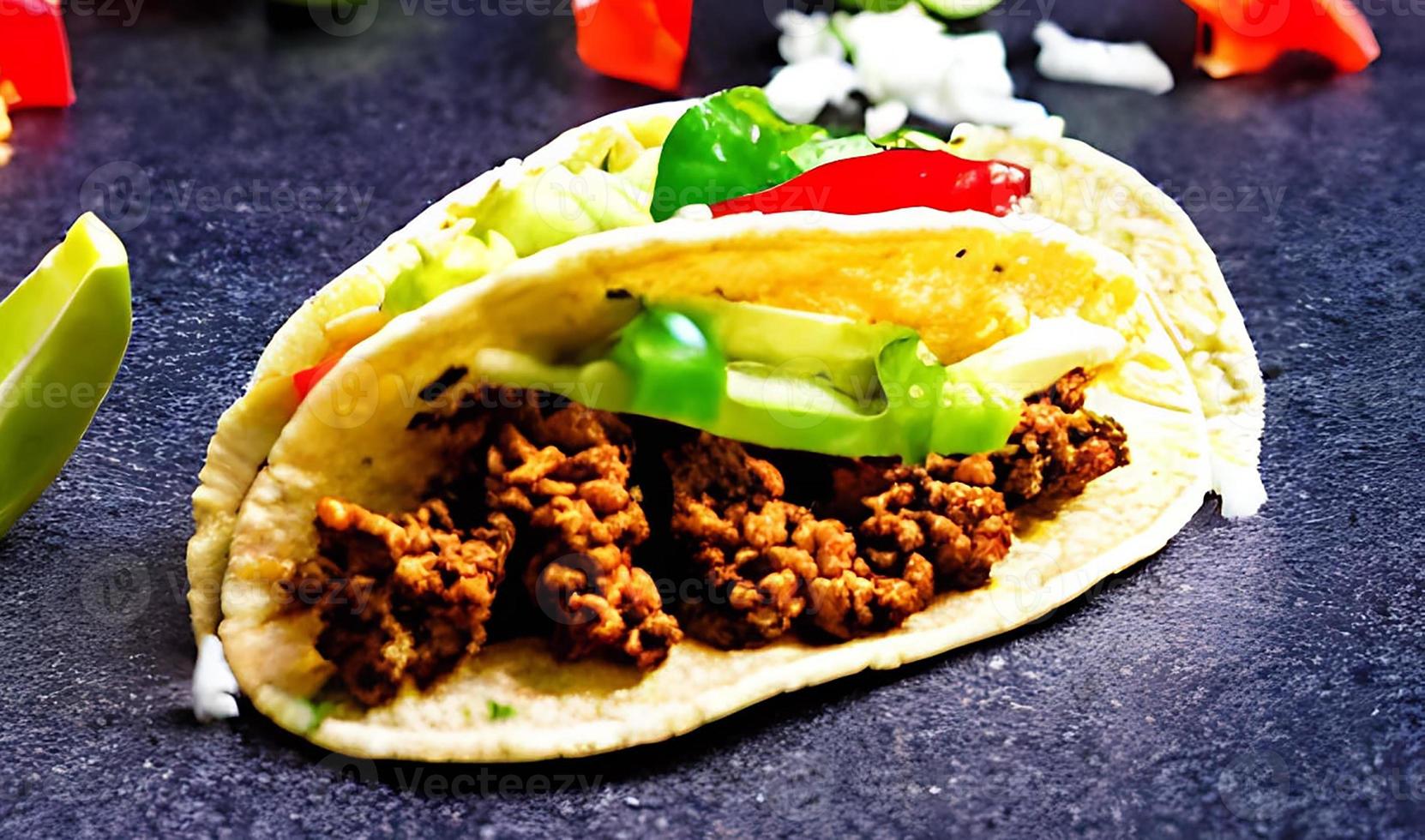 comida mexicana deliciosas tacos. foto