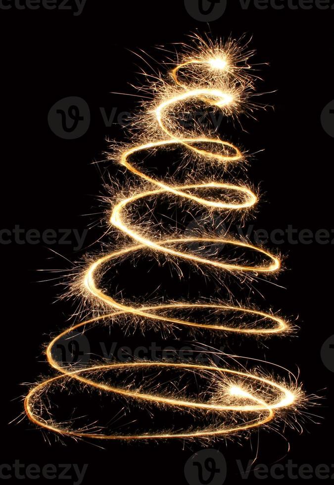 espiral da árvore de natal brilhante foto