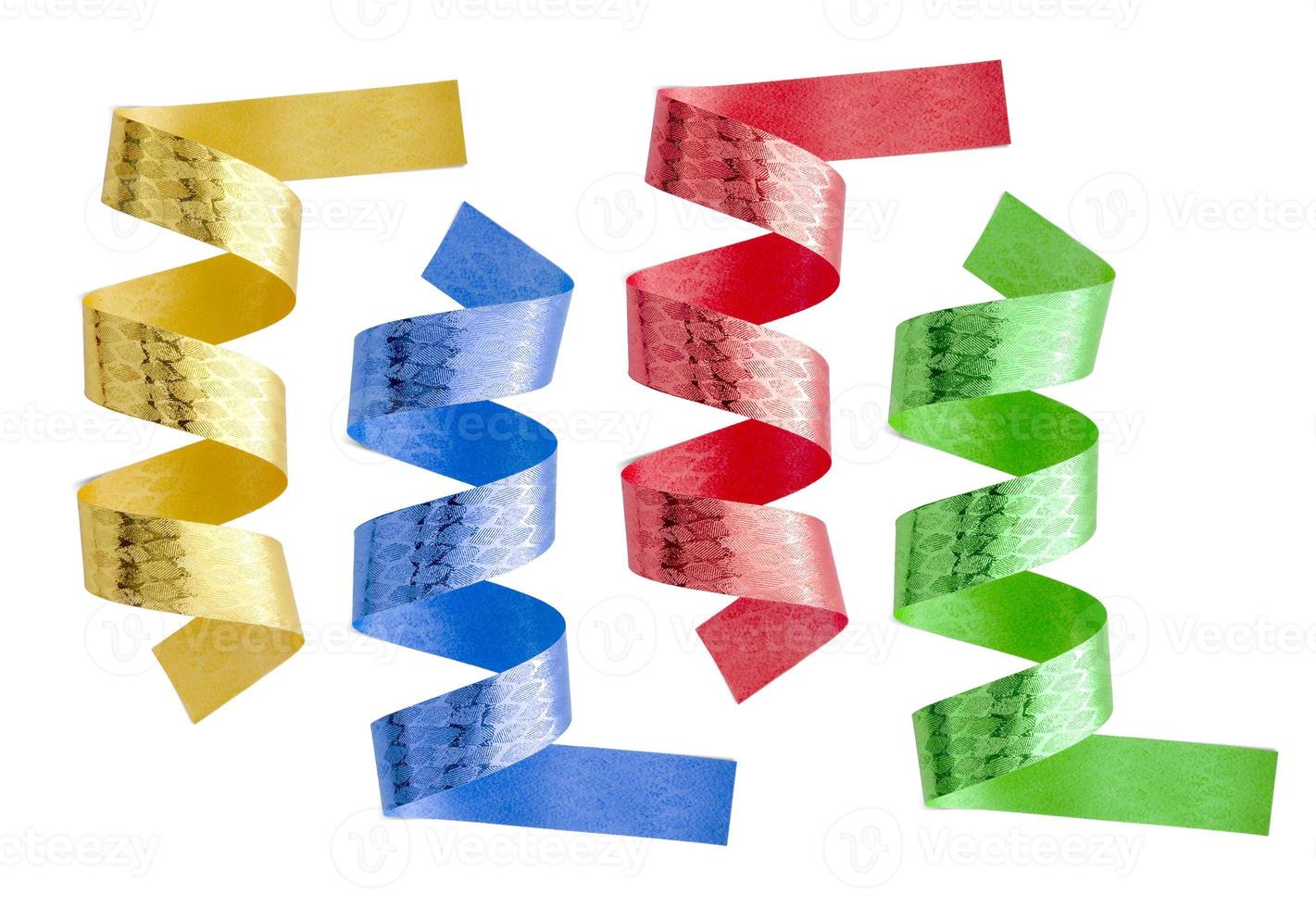 conjunto de fitas coloridas isoladas no fundo branco foto