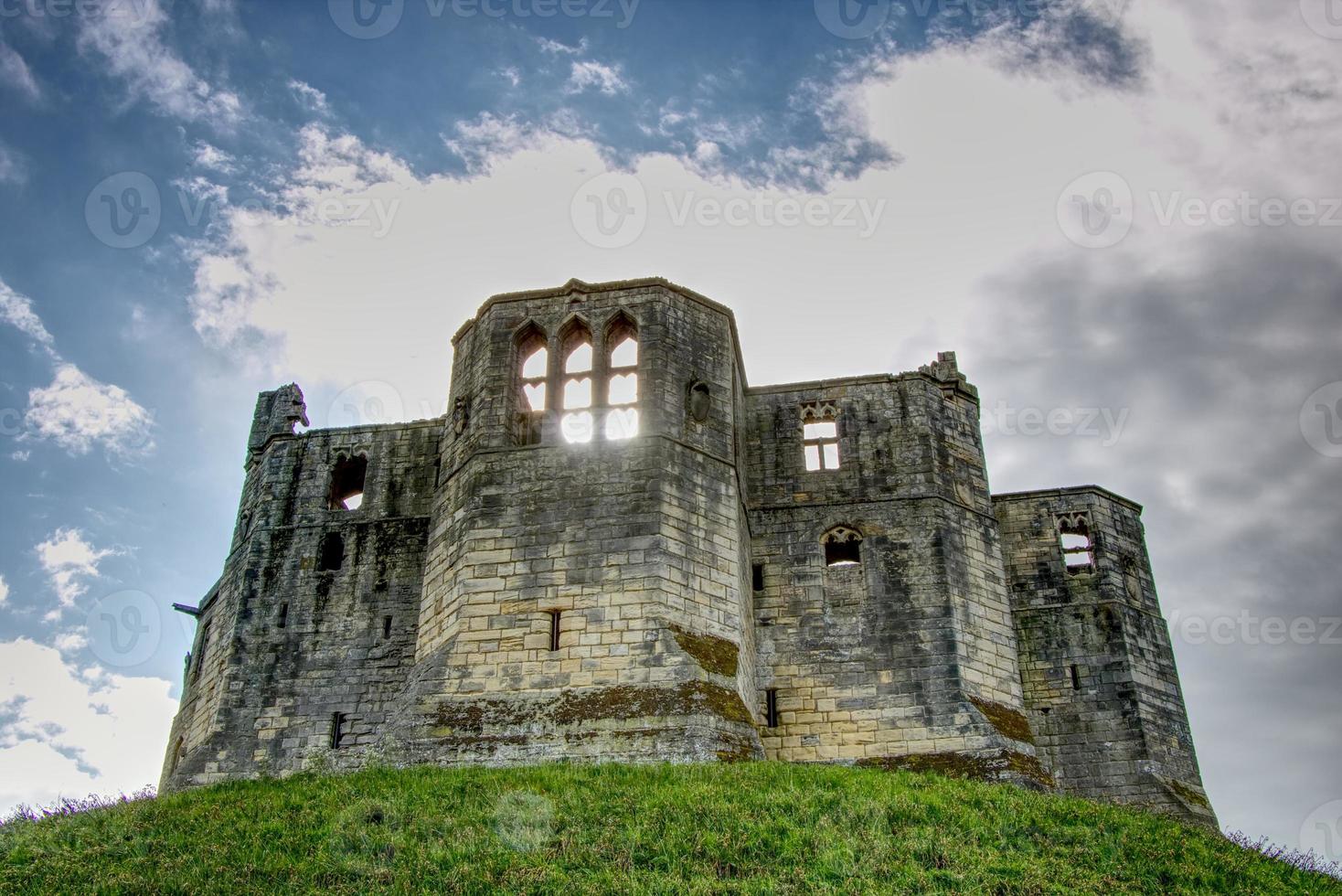 castelo workworth em northumberland inglaterra foto