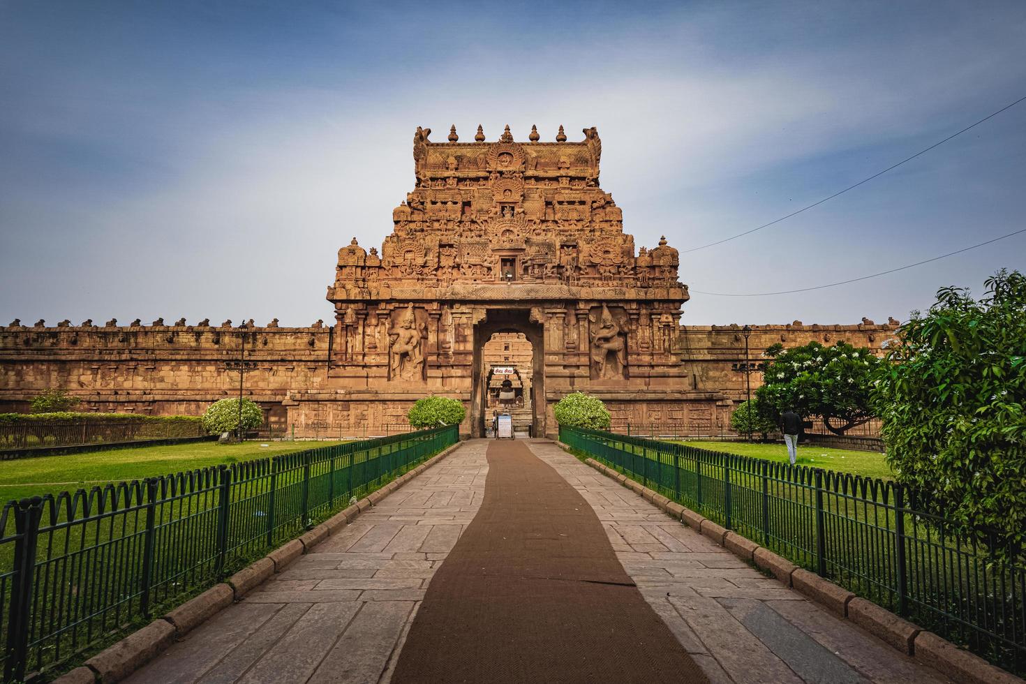 tanjore grande templo ou templo brihadeshwara foi construído pelo rei raja raja cholan em thanjavur, tamil nadu. é o templo mais antigo e mais alto da Índia. este templo listado no patrimônio da unescos foto