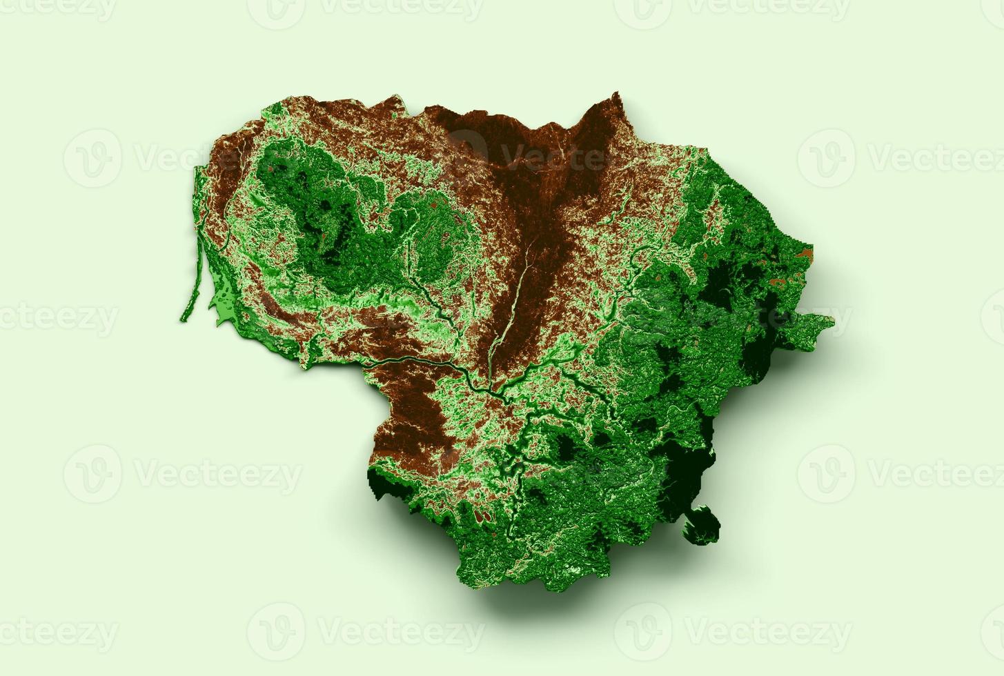 lituânia mapa topográfico 3d mapa realista cor ilustração 3d foto