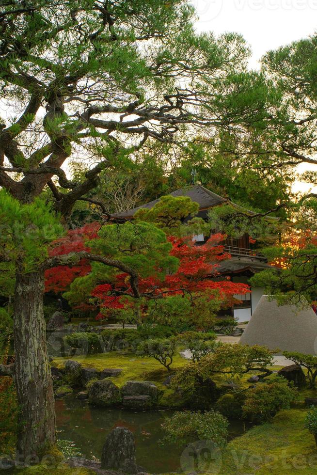 ginkaku-ji, templo do pavilhão de prata ou oficialmente chamado jisho-ji, templo da misericórdia brilhante, um templo zen na ala sakyo de kyoto, kansai, japão foto