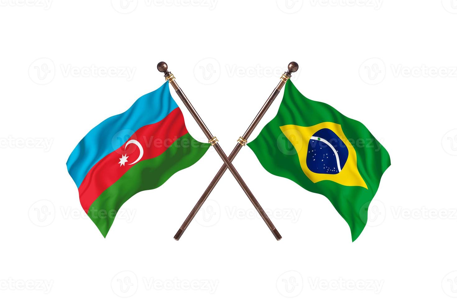 azerbaijão contra brasil duas bandeiras de país foto
