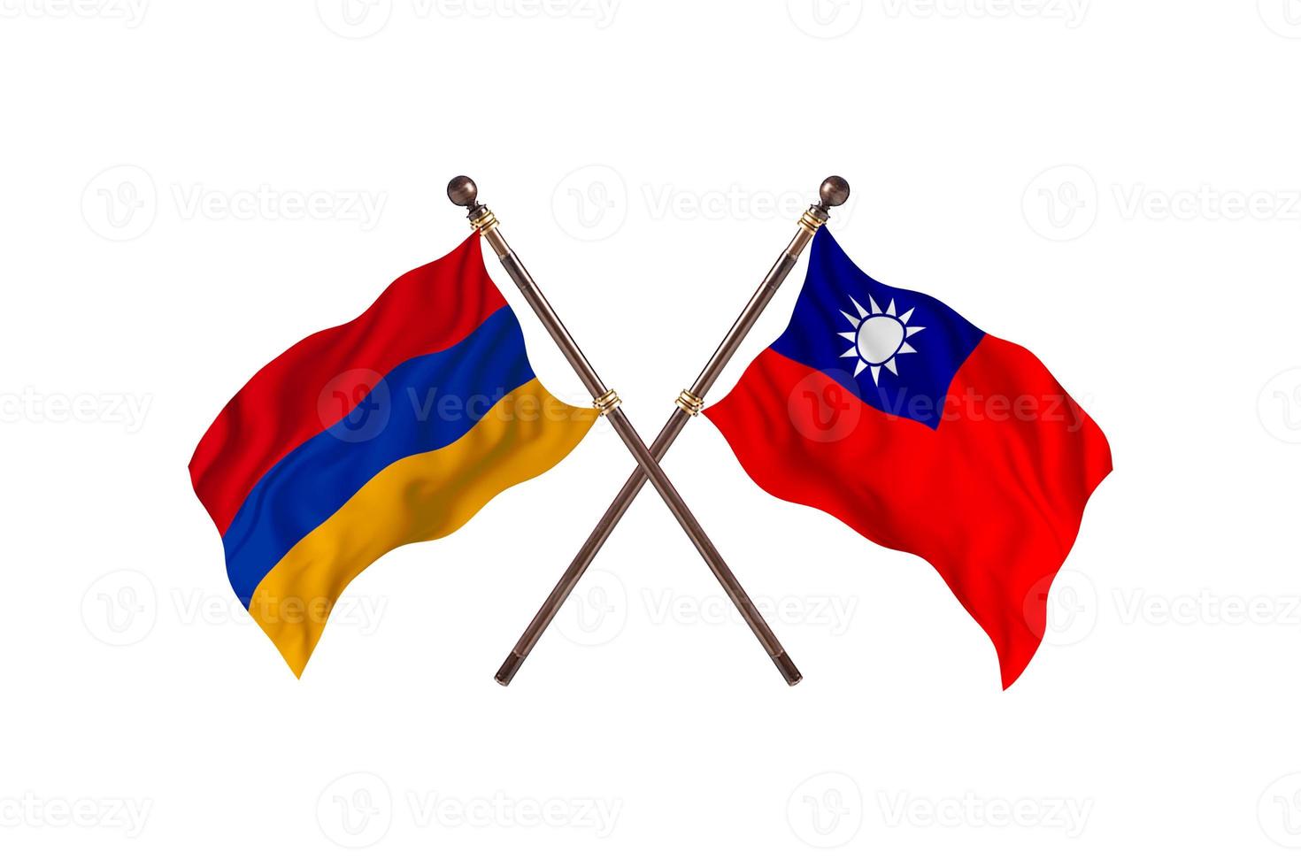 armênia contra taiwan duas bandeiras de país foto
