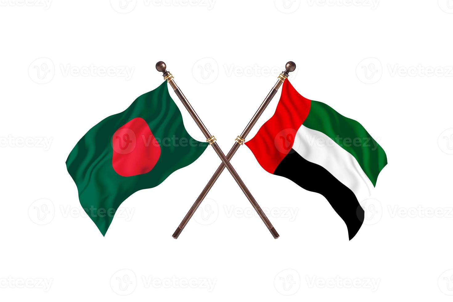 bangladesh versus emirados árabes unidos duas bandeiras do país foto