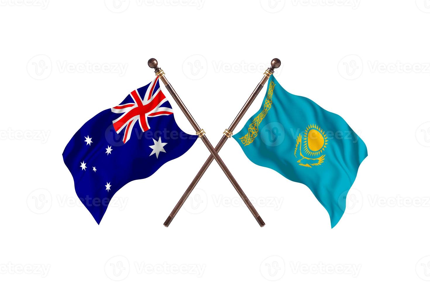 austrália contra cazaquistão duas bandeiras de país foto