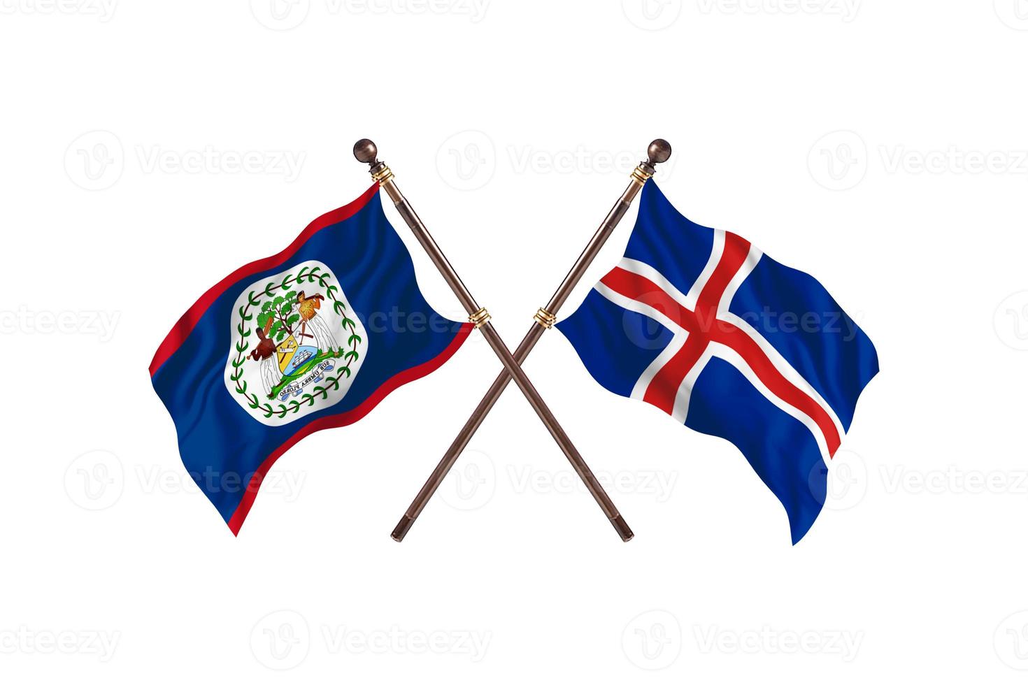 Belize versus Islândia dois países bandeiras foto