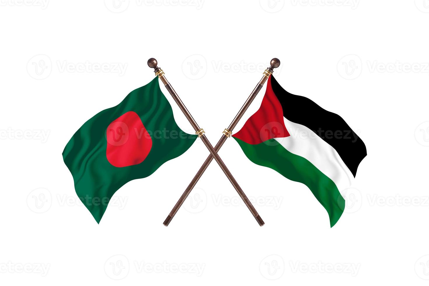 bangladesh contra bandeiras palestinas de dois países foto