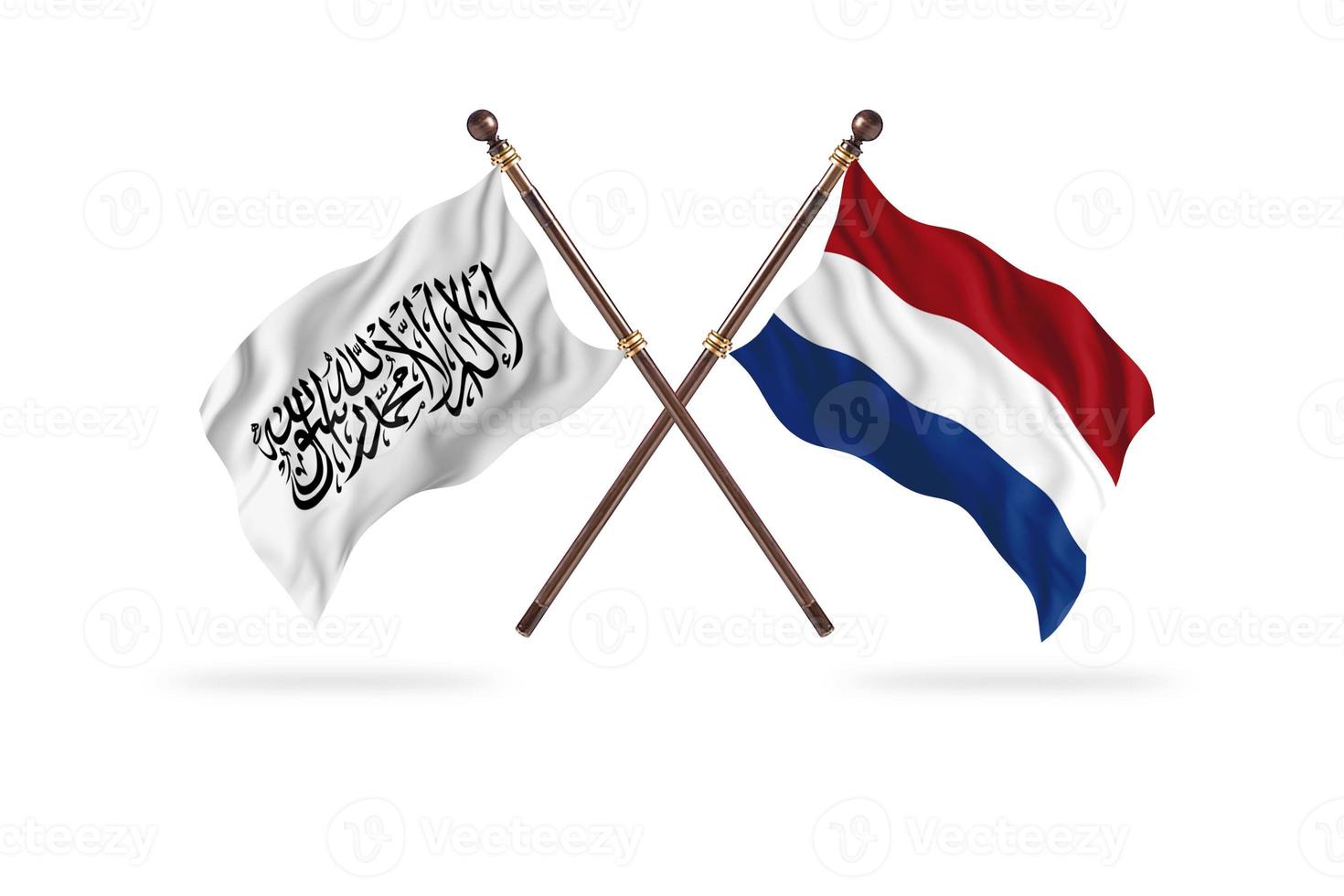 emirado islâmico do afeganistão contra holanda dois países bandeiras foto