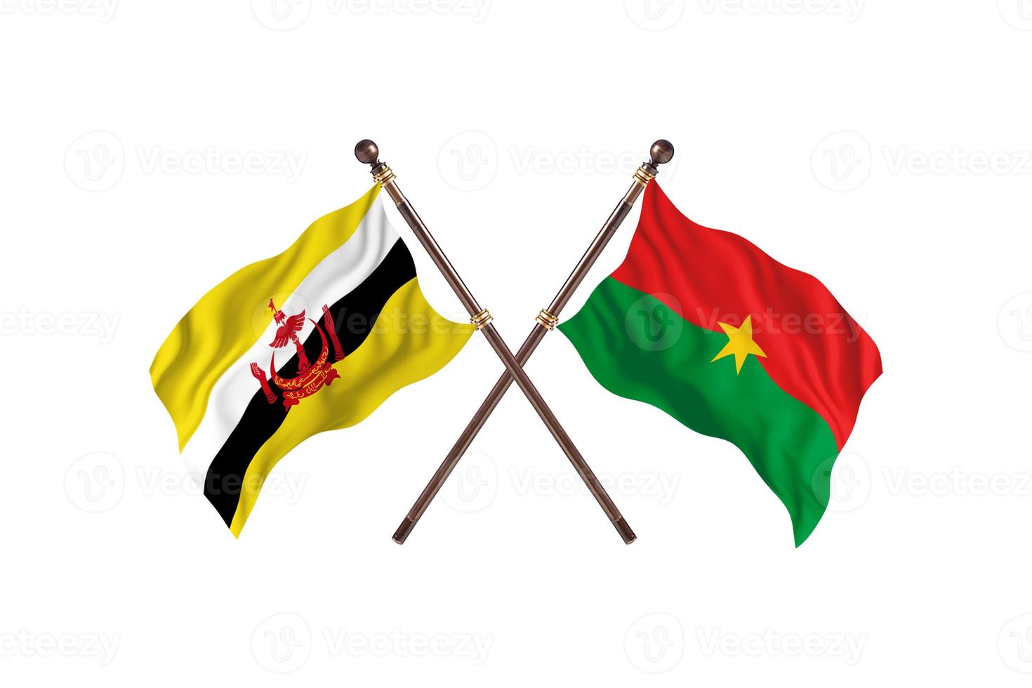 Brunei contra Burkina Faso duas bandeiras do país foto
