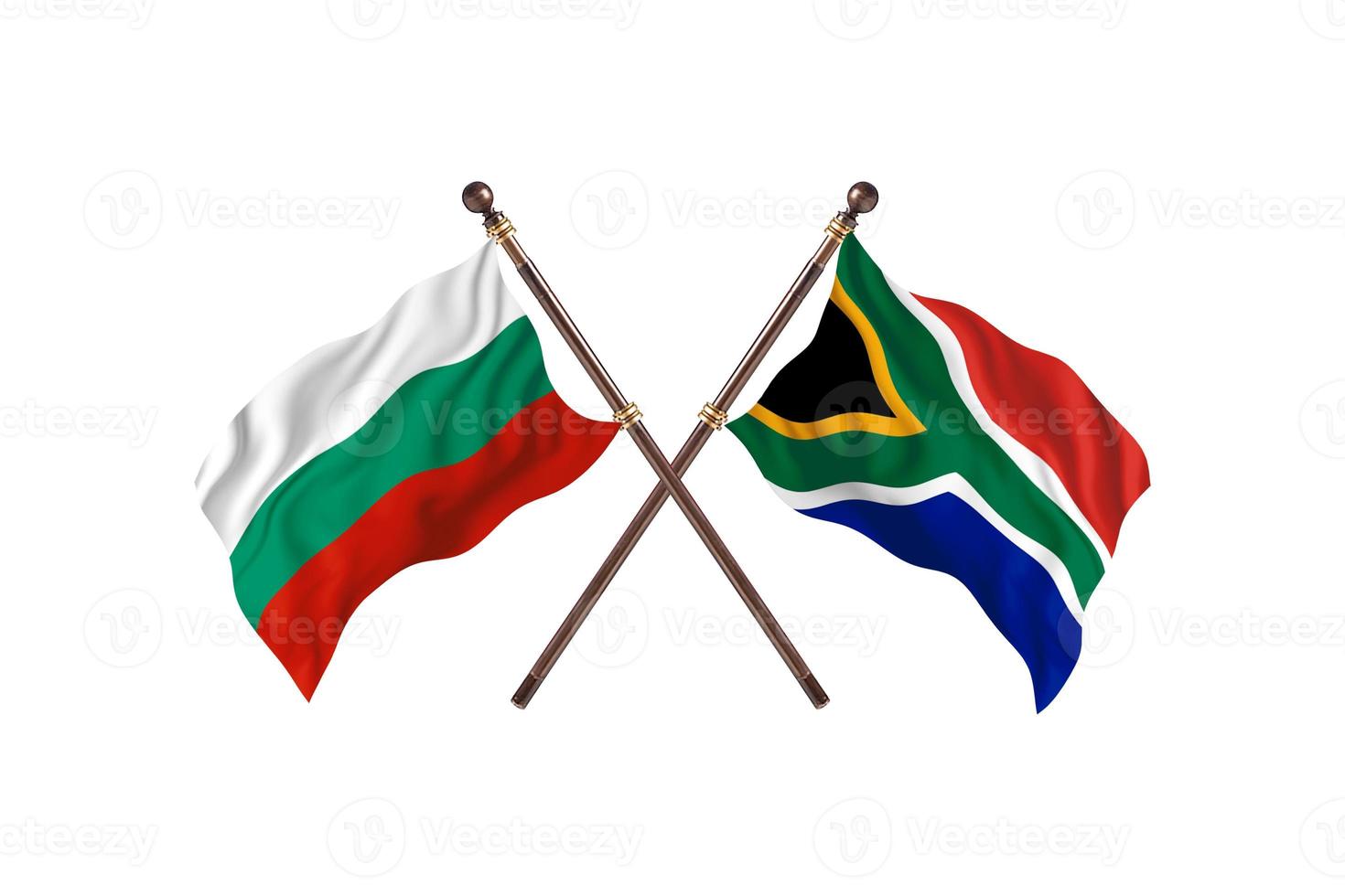 Bulgária versus África do Sul bandeiras de dois países foto
