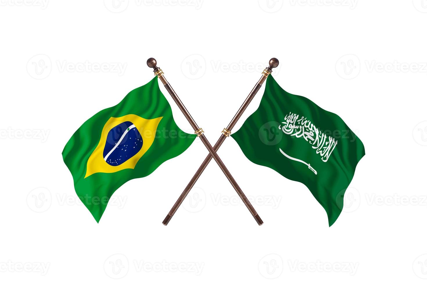 brasil contra a arábia saudita dois países bandeiras foto