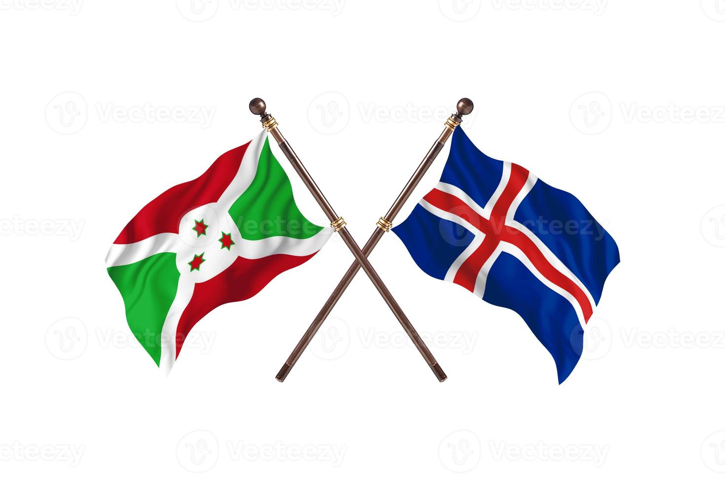 Burundi contra a Islândia duas bandeiras de país foto