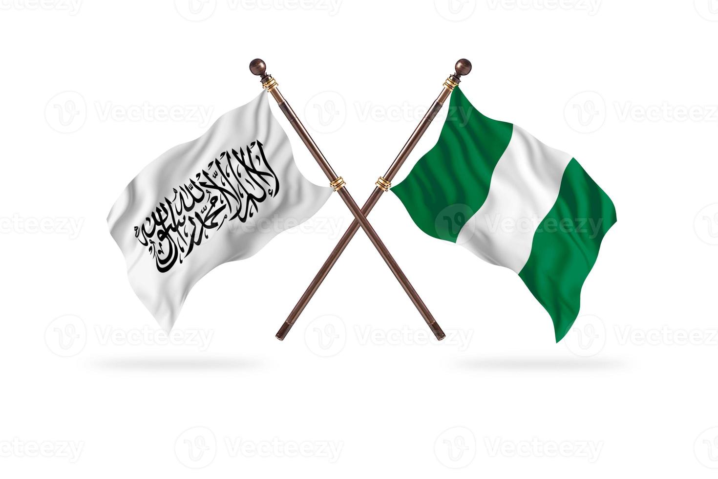 emirado islâmico do afeganistão contra nigéria dois países bandeiras foto