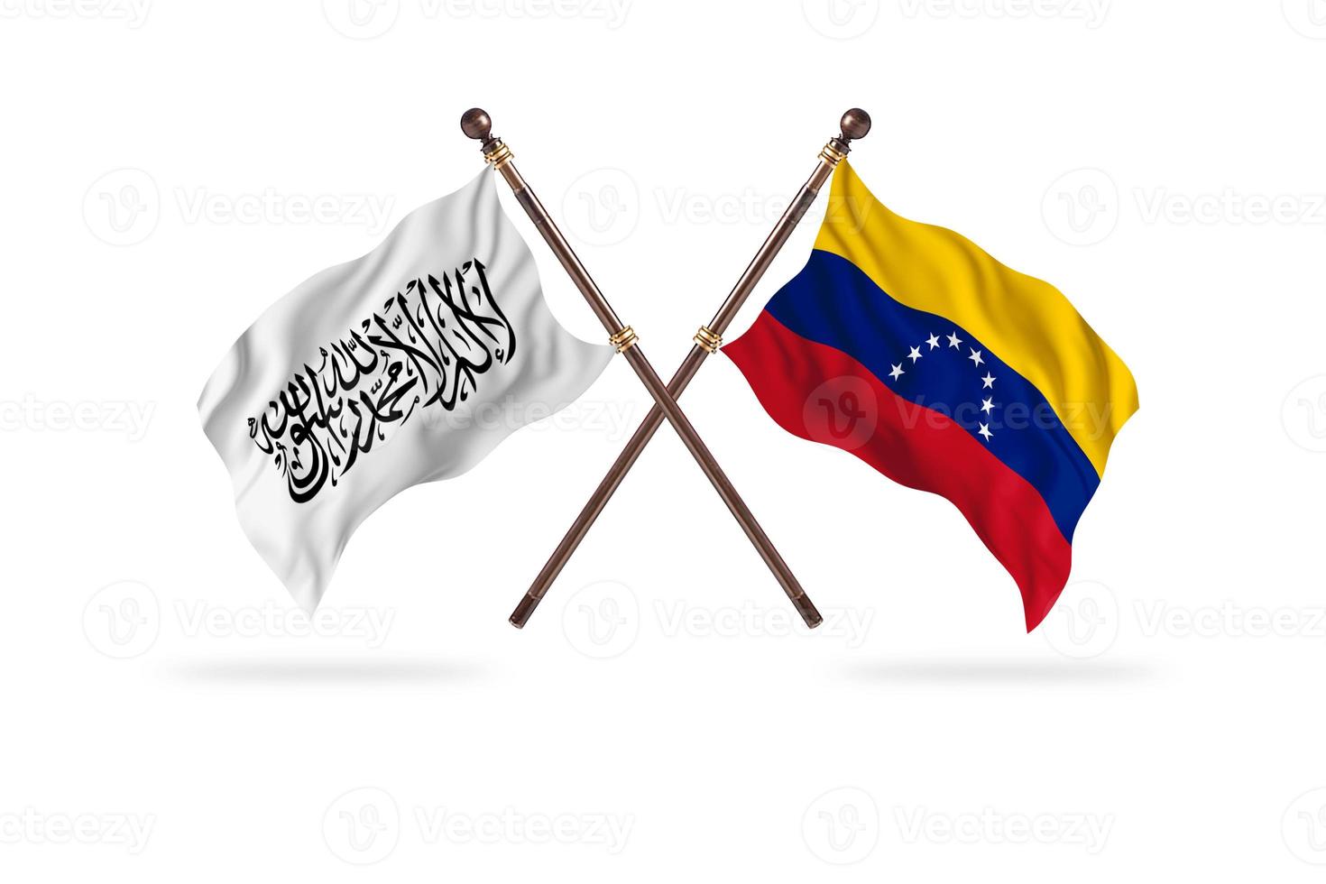 emirado islâmico do afeganistão contra venezuela duas bandeiras de país foto