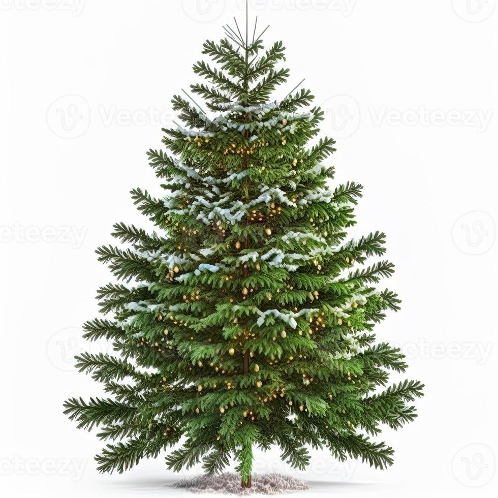 árvore de Natal 3D em fundo branco isolado. feriado, celebração, dezembro, feliz natal foto