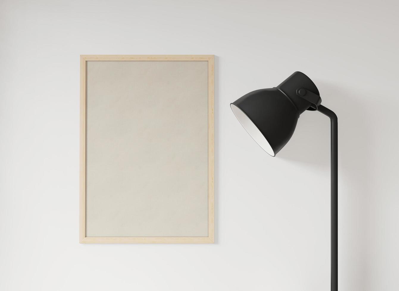 lâmpada e moldura, simulação minimalista de estilo japonês foto