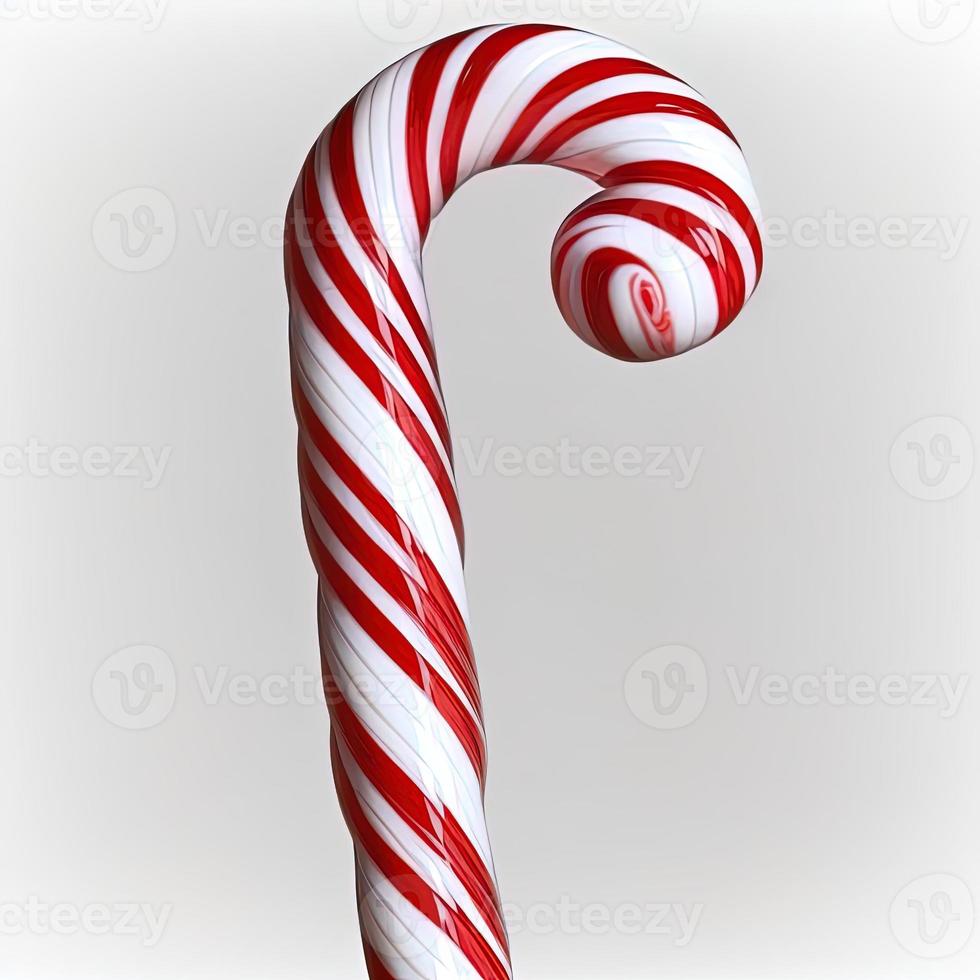 bastão de doces de Natal 3D em fundo branco isolado. feriado, celebração, dezembro, feliz natal foto