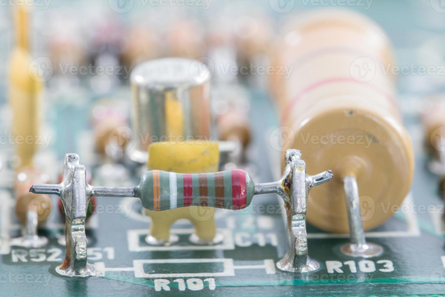 hardware eletrônico closeup na placa de circuito foto