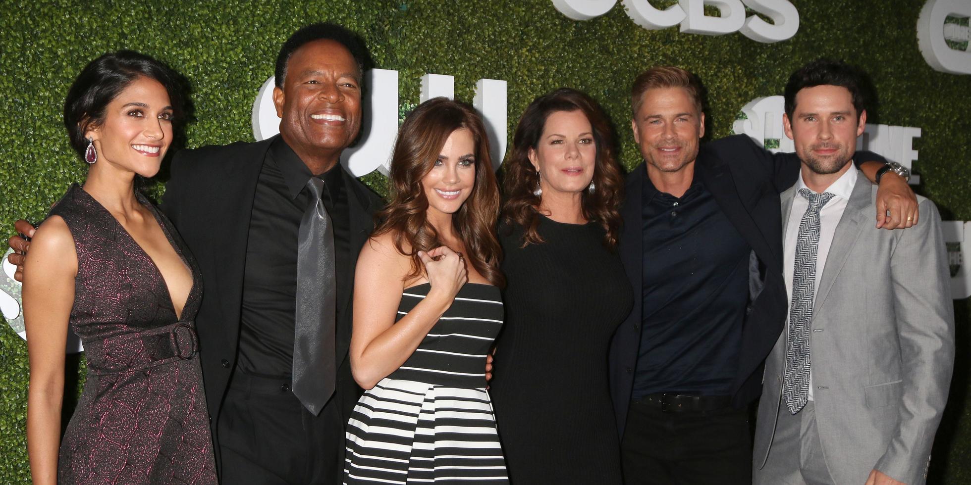 los angeles, 10 de agosto - melanie chandra, william allen young, jillian murray, marcia gay harden, rob lowe, benjamin hollingsworth at the cbs, cw, showtime summer 2016 tca party no pacific design center em 10 de agosto de 2016 em west hollywood, ca foto