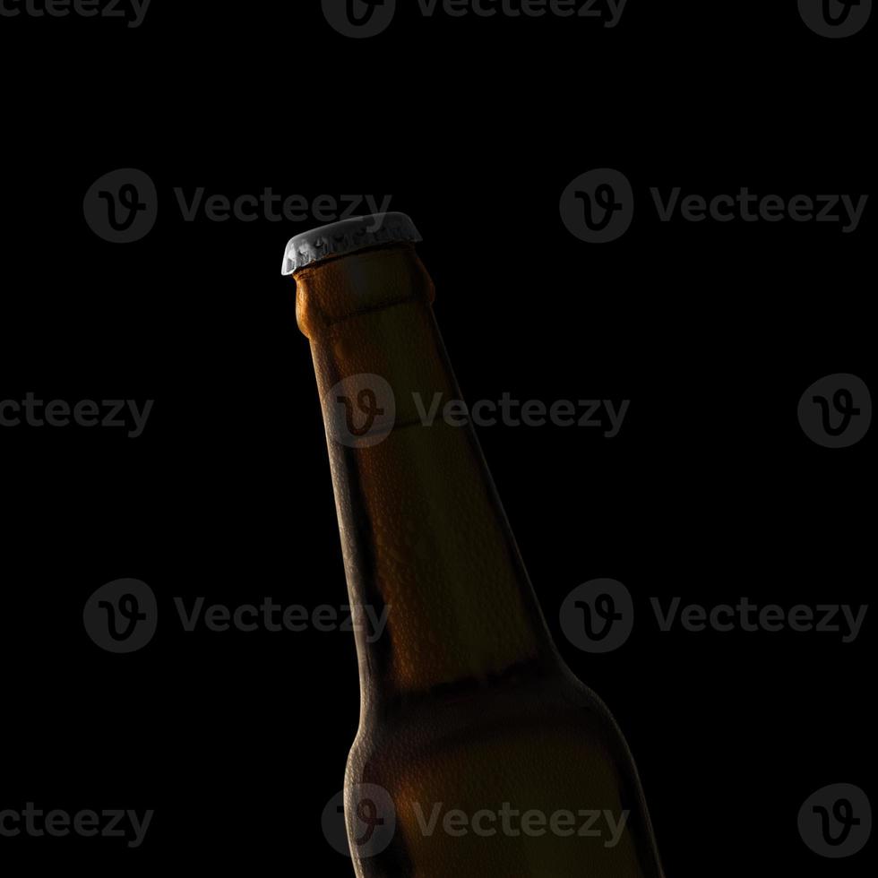 silhueta de garrafa de cerveja marrom. renderização 3D foto