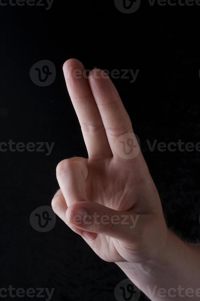 língua de sinais americana letra u foto