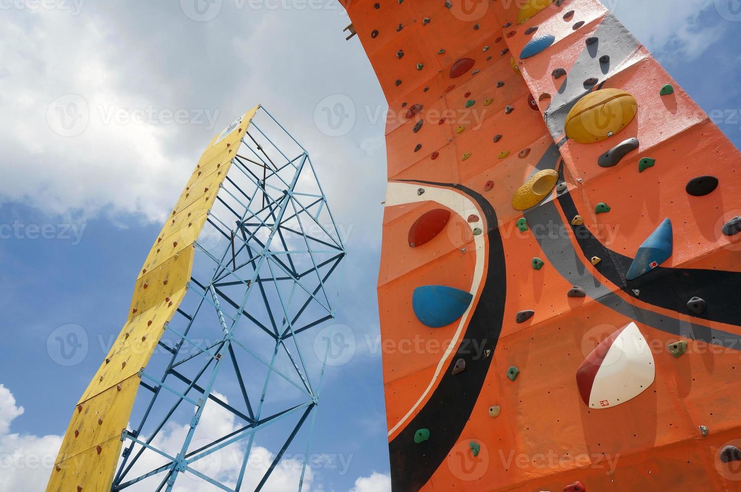 parede de prática de escalada em penhasco, parede de escalada foto