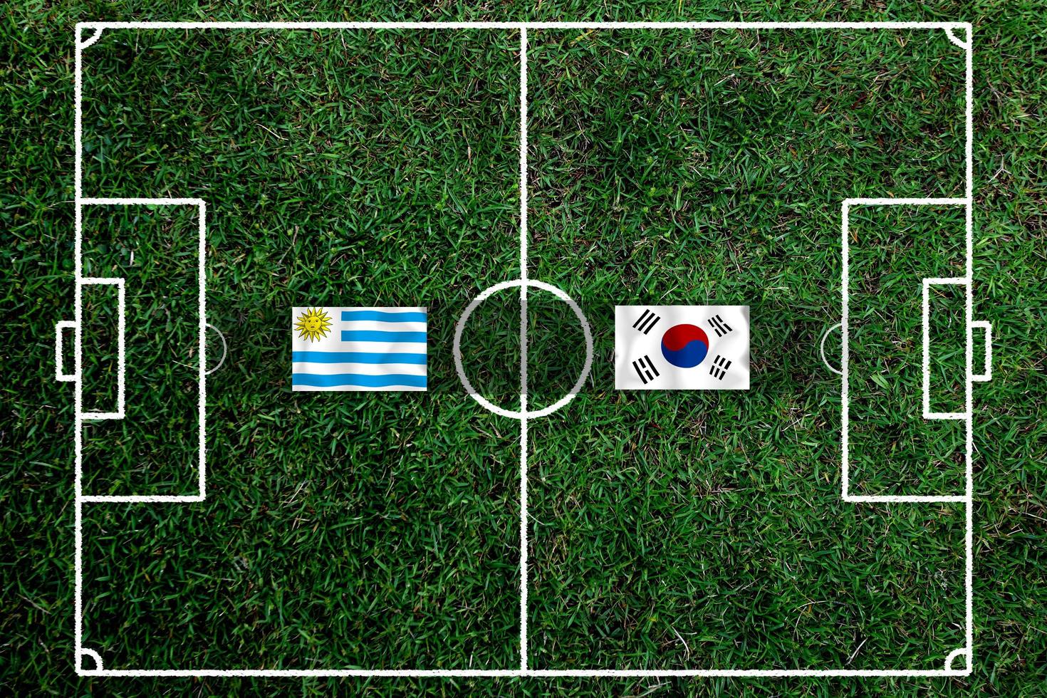 competição de copa de futebol entre o nacional do uruguai e o nacional da coreia do sul. foto