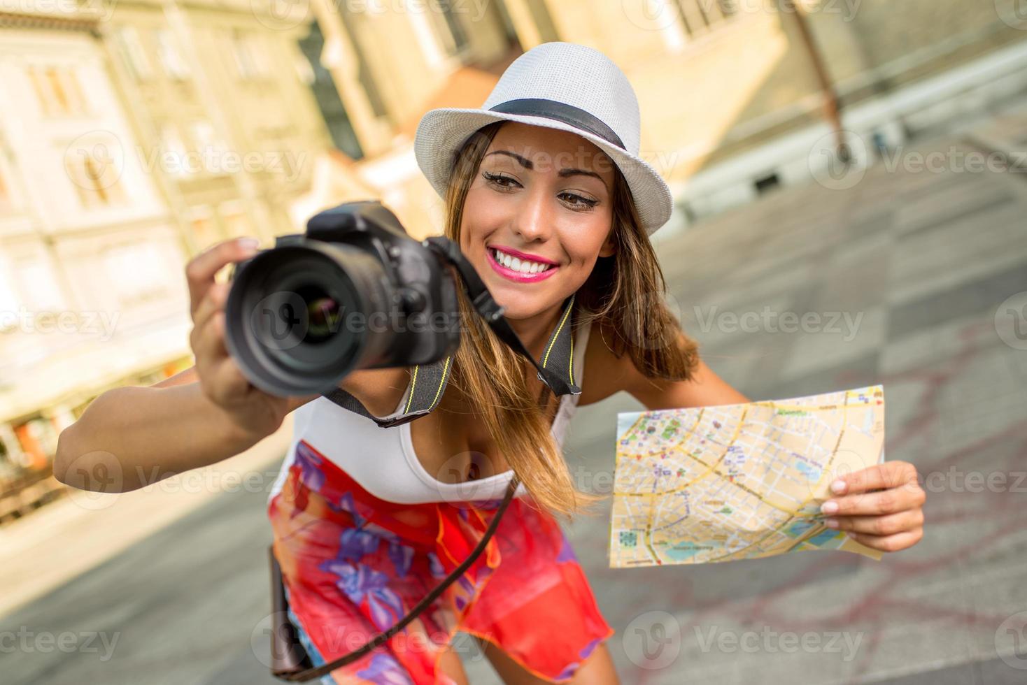 mulher linda turista foto