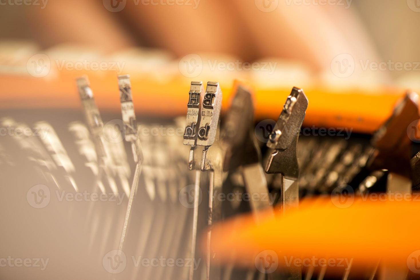 visualização de detalhes da máquina de escrever foto