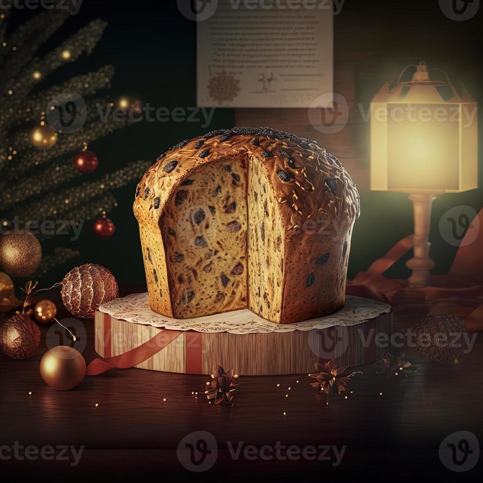 panetone é a tradicional sobremesa italiana para o natal foto