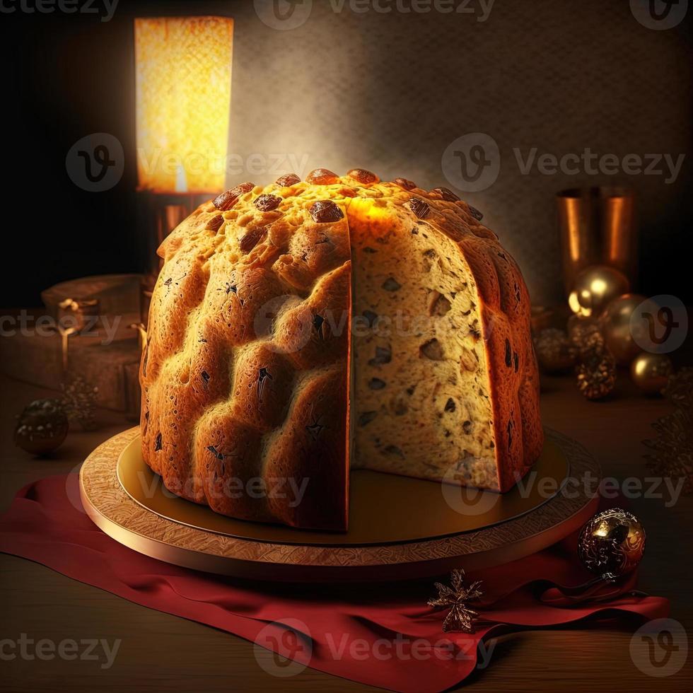 panetone é a tradicional sobremesa italiana para o natal foto