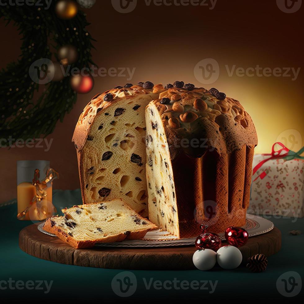 panetone é a tradicional sobremesa italiana para o natal foto