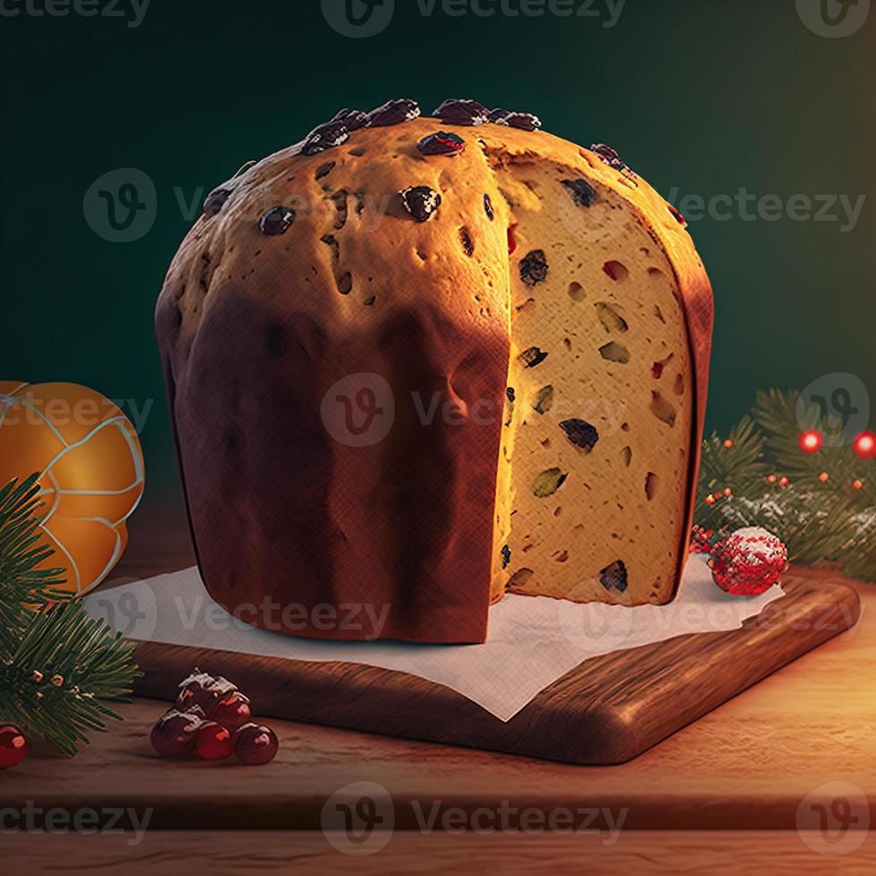 panetone é a tradicional sobremesa italiana para o natal foto