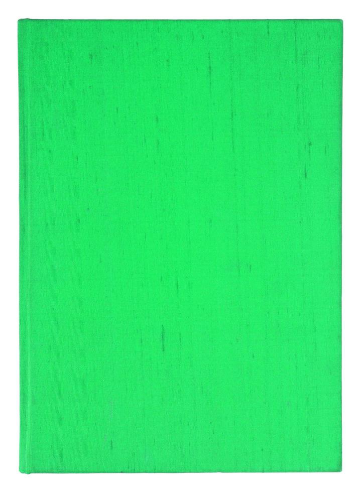 velha capa de livro verde isolada no fundo branco com traçado de recorte foto