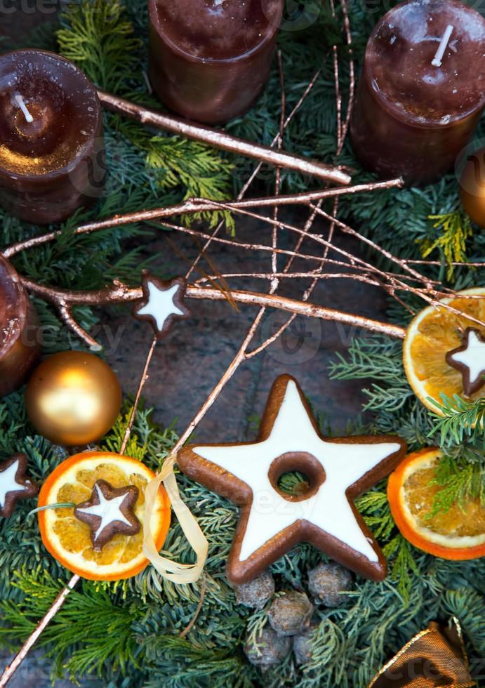tradicional decoração colorida de ano novo e natal foto