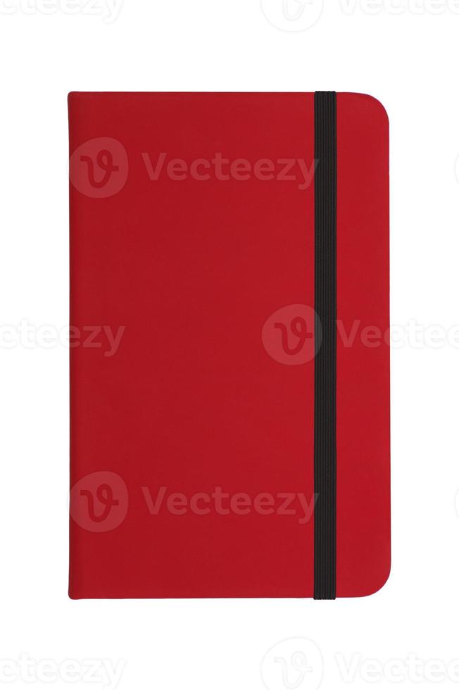 caderno vermelho com elástico preto foto